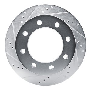Chevrolet Express 3500 Brake Rotor (1) - Rear Left - R1 Concepts - Drilled & Slotted - Silver - `21-`25
